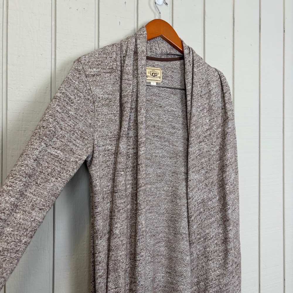 UGG Women's Biege-Brown. Open Front Sweater With Pockets Long-Sleeve Small